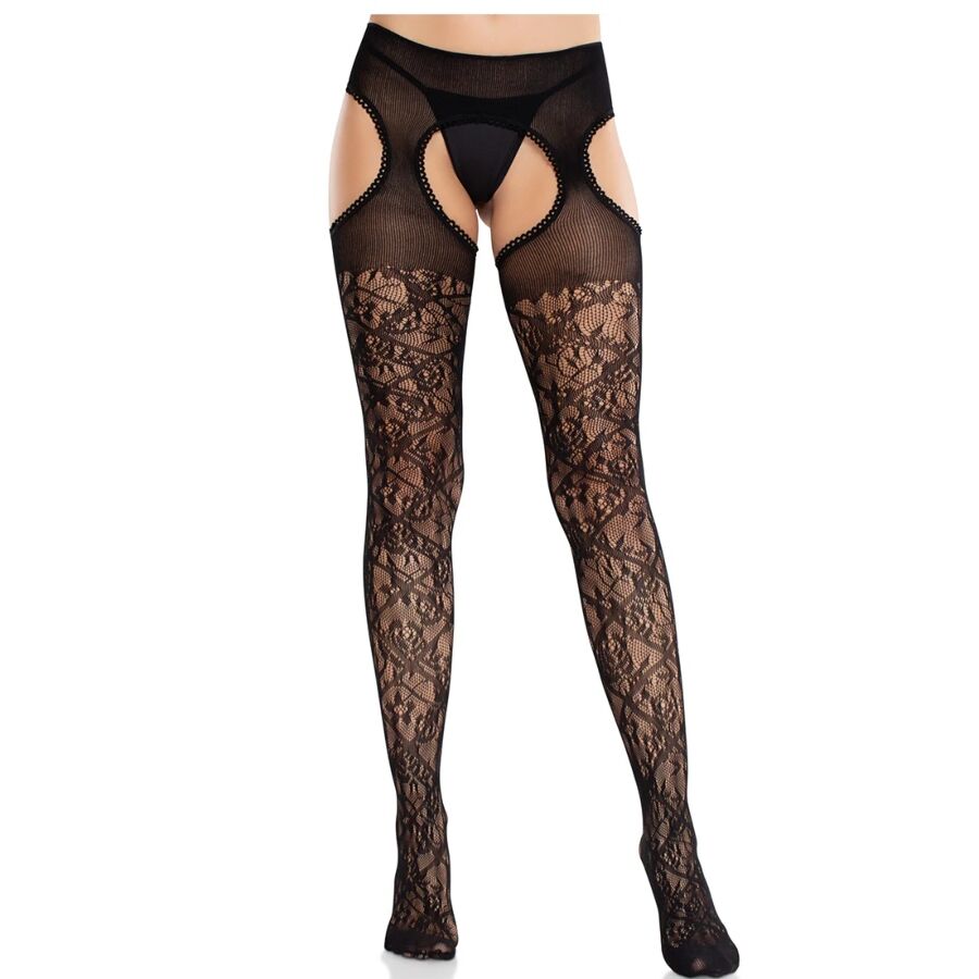 Leg Avenue Hosiery-Calze in pizzo floreale Criss-cross 1 Leg Avenue Hosiery-Calze in pizzo floreale Criss-cross · Lingerie sexy donna