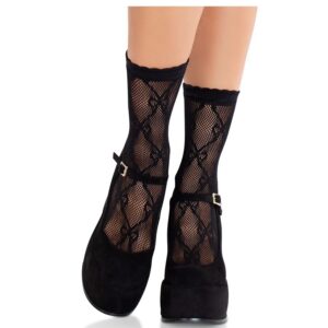 Leg Avenue Hosiery-Calzini Caviglie Rete con Gonna, Nero · Lingerie sexy donna