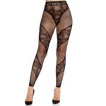 Leg Avenue Hosiery-Calze a punta in pizzo e rete, nere · Lingerie sexy donna