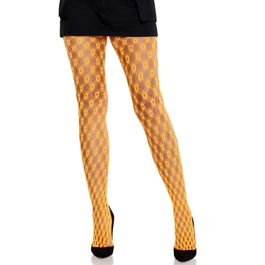 Leg Avenue Hosiery-Dress Rete con Occhi Arancione Neon 1 Leg Avenue Hosiery-Dress Rete con Occhi Arancione Neon · Lingerie sexy donna