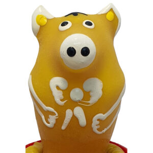 Condomerie-Preservativo Dipinto Manuale Pig Sitting Giallo-Latex