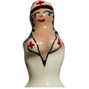 Condomerie-Preservativo Dipinto Manuale di Collezione Infermiera Bionda