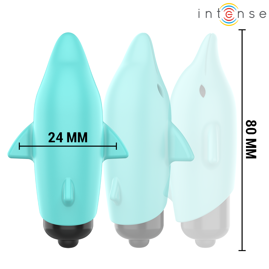 Intense Fun Toys-Echo Bullet Vibrant Dolphin Blu 8 X 4.7 cm · Vibratori (immagine 2)