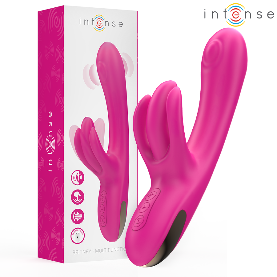 Intense High Tech-Britney Vibratore Rabbit Multifunzione 23 cm · Vibratori