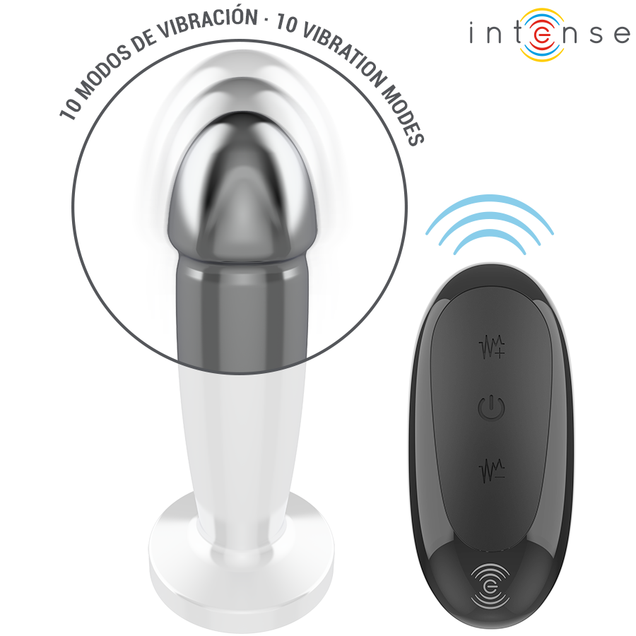 Intense-Plug anale in metallo con Telecomando e 10 Vibrazioni · Giocattoli anali (immagine 5)