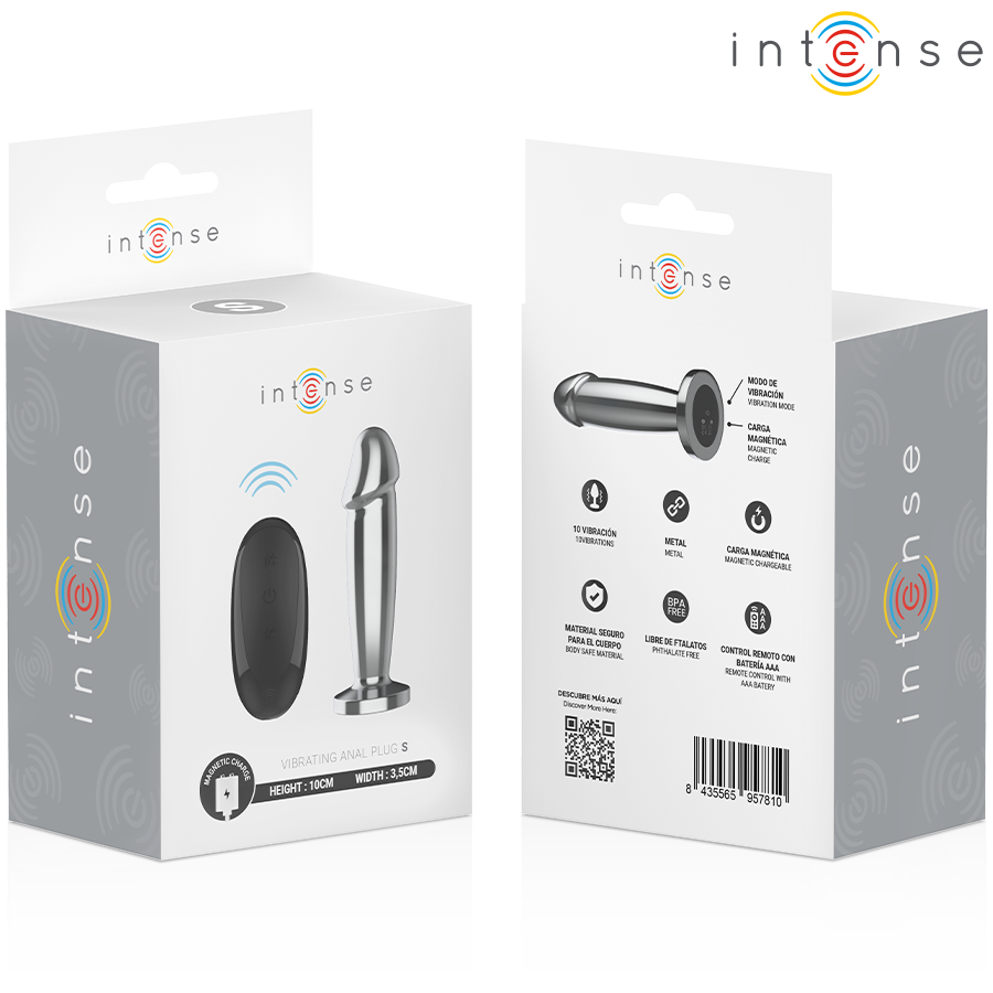 Intense-Plug anale in metallo con Telecomando e 10 Vibrazioni · Giocattoli anali (immagine 3)