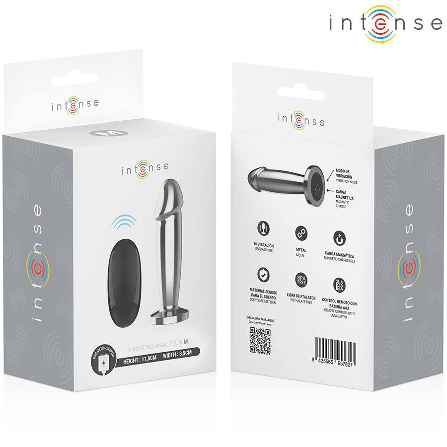 Intense-Plug anale in metallo con Telecomando e 10 Vibrazioni · Giocattoli anali (immagine 15)