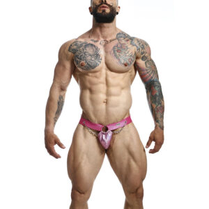 Mob-Dngeon Jockstrap Rosa One Size-Pelle Ecologica · Intimo uomo