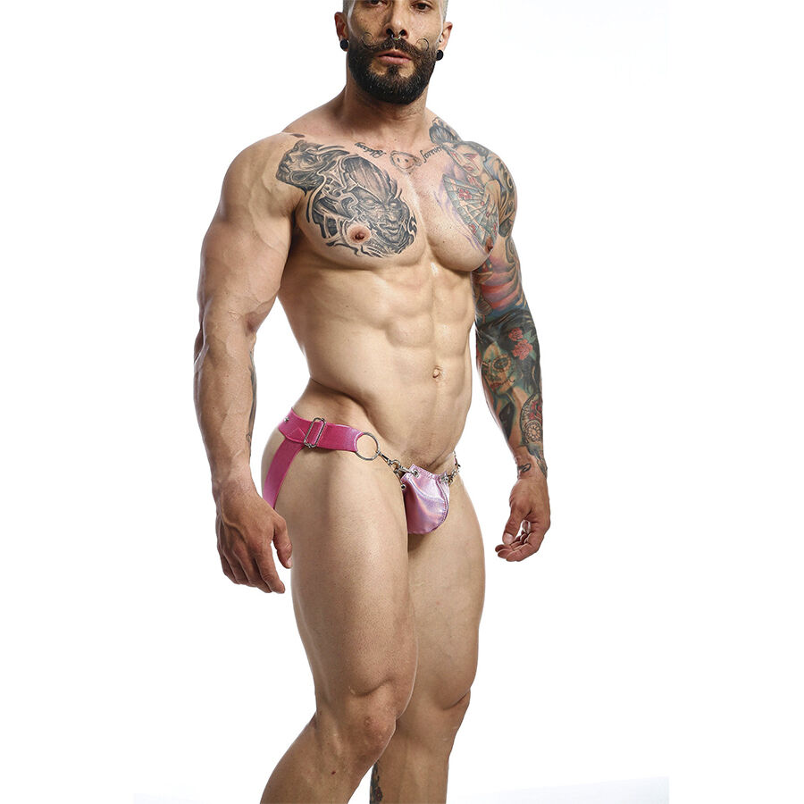 Mob-Dngeon Jockstrap Rosa One Size-Pelle Ecologica · Intimo uomo (immagine 3)