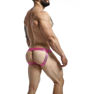 Mob-Dngeon Jockstrap Rosa One Size-Pelle Ecologica · Intimo uomo (immagine 4)