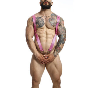 Mob-Dngeon Imbracatura Elastic Rosa, Posteriore Destro - One Size-Metal · Intimo uomo