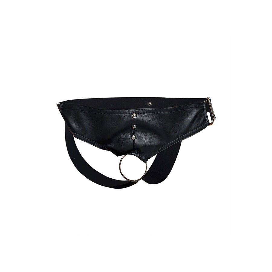 Mob-Dngeon Jockstrap con Anello per Pene One Size-Pelle Ecologica 6 Mob-Dngeon Jockstrap con Anello per Pene One Size-Pelle Ecologica · Intimo uomo (imaginea 6)