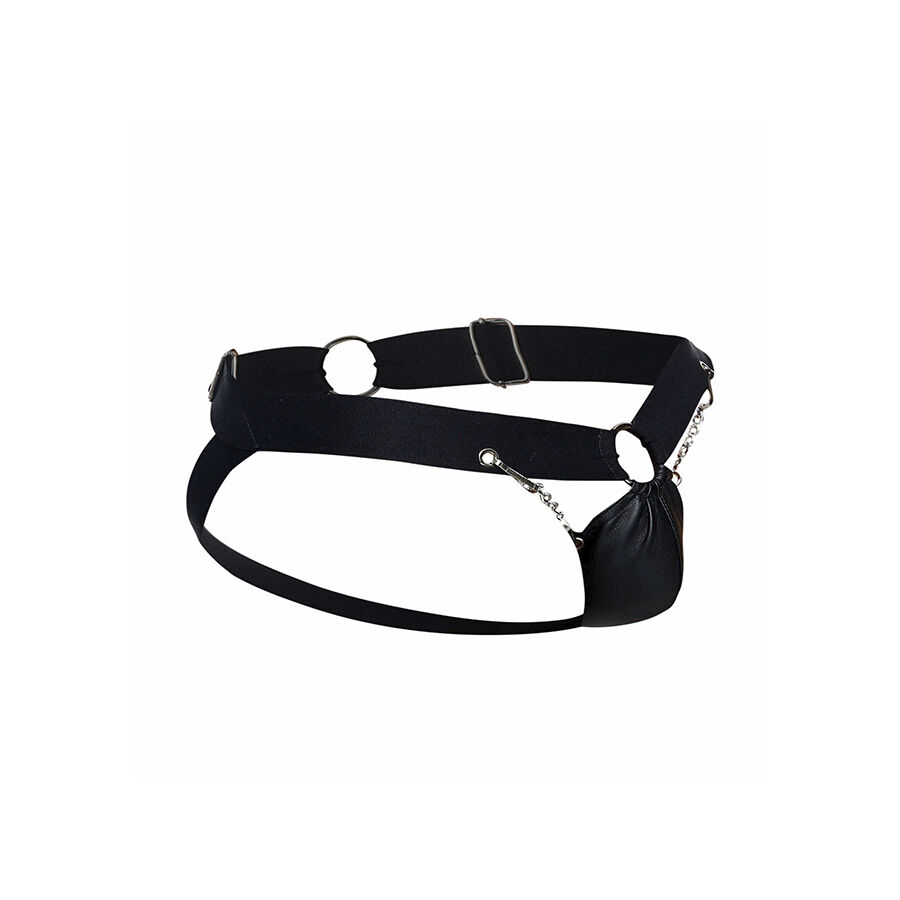 Mob-Dngeon Jockstrap con Catena Nero, Taglia Singola-Pelle Ecologica 8 Mob-Dngeon Jockstrap con Catena Nero, Taglia Singola-Pelle Ecologica · Intimo uomo (imaginea 8)