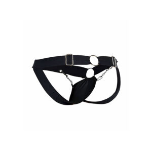 Mob-Dngeon Jockstrap con Catena Nero, Taglia Singola-Pelle Ecologica · Intimo uomo (imaginea 2)