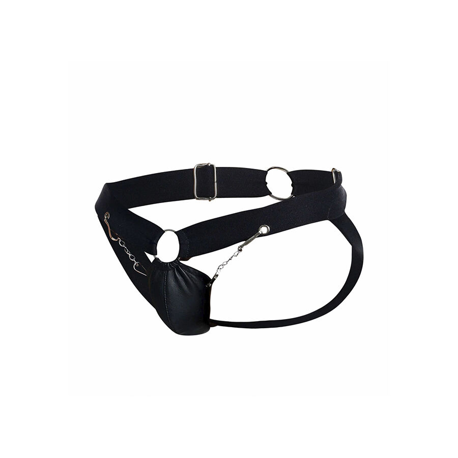 Mob-Dngeon Jockstrap con Catena Nero, Taglia Singola-Pelle Ecologica 4 Mob-Dngeon Jockstrap con Catena Nero, Taglia Singola-Pelle Ecologica · Intimo uomo (imaginea 4)