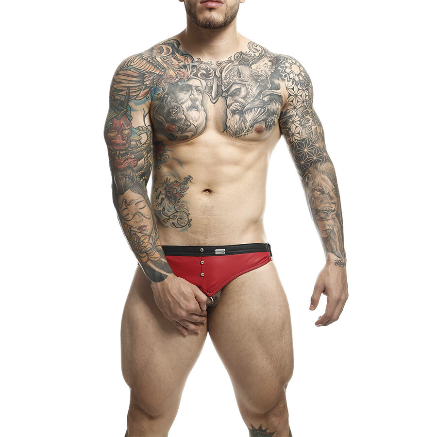 Mob-Dngeon Jockstrap Rosso Anello per Penis One Size-Metal