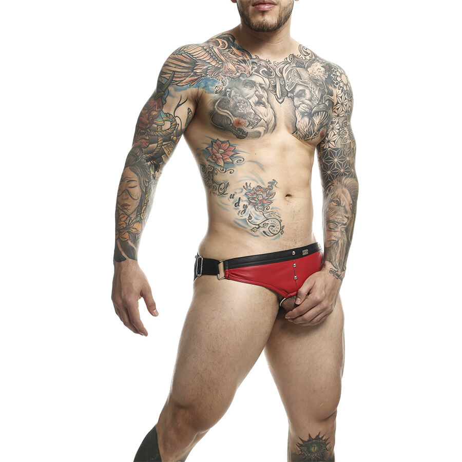 Mob-Dngeon Jockstrap Rosso Anello per Penis One Size-Metal · Intimo uomo (imaginea 7)