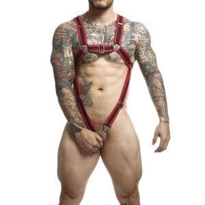 Mob-Dngeon Imbracatura per Pene Crociato Rosso One Size-Metal · Intimo uomo
