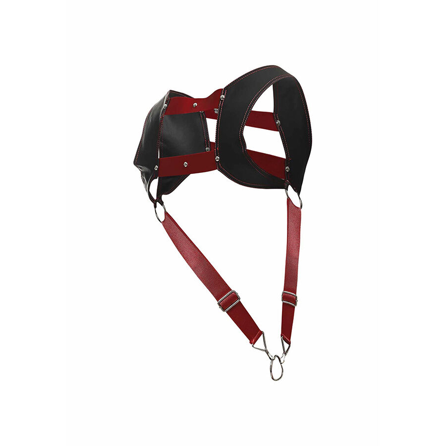 Mob-Dngeon Imbracatura con Anello per Pene Rosso One Size-Pelle Ecologica 5 Mob-Dngeon Imbracatura con Anello per Pene Rosso One Size-Pelle Ecologica · Intimo uomo (imaginea 5)