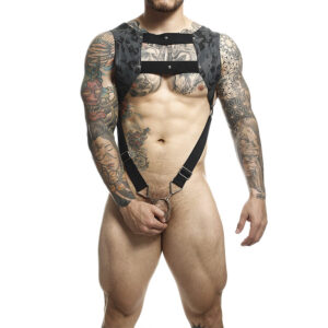 Mob-Dngeon Imbracatura con Anello Argento per Pene One Size-Metal · Intimo uomo