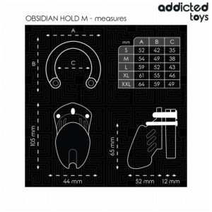 Addicted Toys Locked-Locked Obsidian Hold Gabbia per il Pene · Accessori BDSM (imaginea 4)
