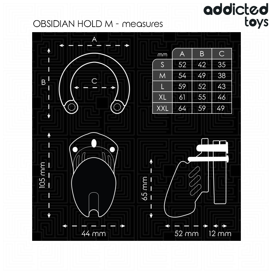 Addicted Toys Locked-Locked Obsidian Hold Gabbia per il Pene · Accessori BDSM (imaginea 4)