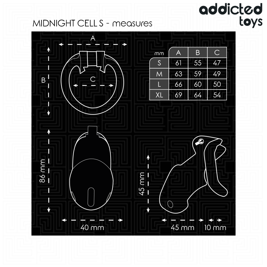 Addicted Toys Locked-Locked - Mindnight Cell Gabbia per Pene-Dimensione S · Accessori BDSM (imaginea 5)