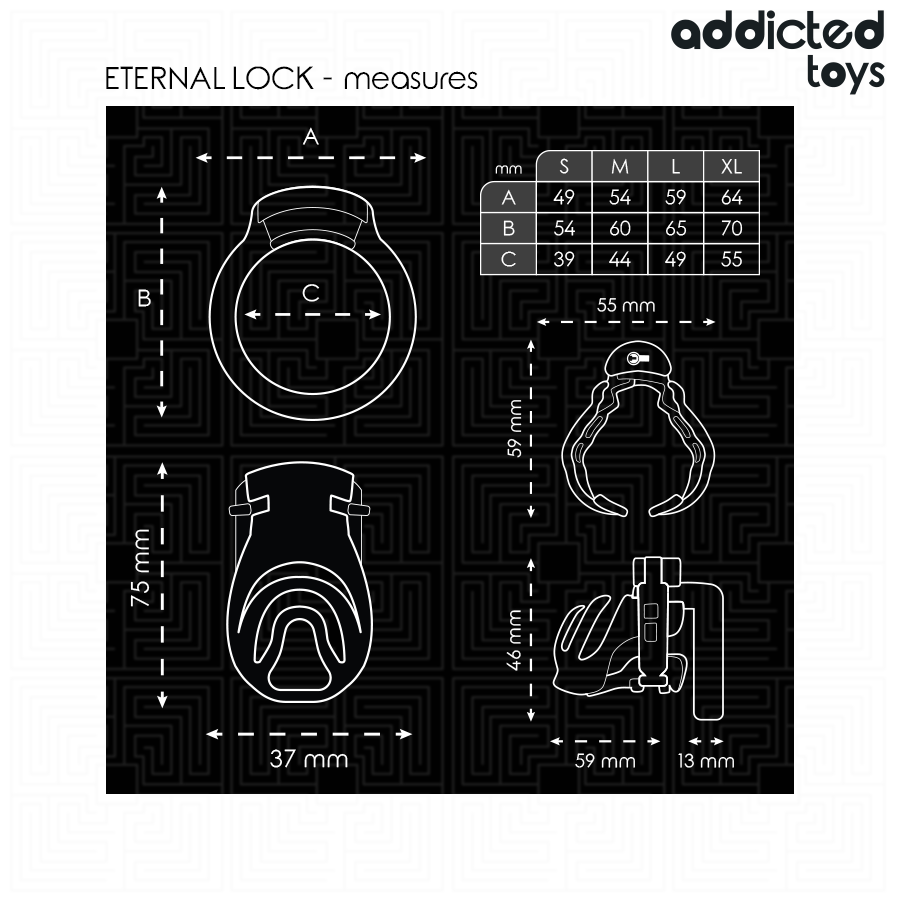 Addicted Toys Locked-Locked - Eternal Lock Gabbia per Pene 9 cm 2 Addicted Toys Locked-Locked - Eternal Lock Gabbia per Pene 9 cm · Accessori BDSM (imaginea 2)