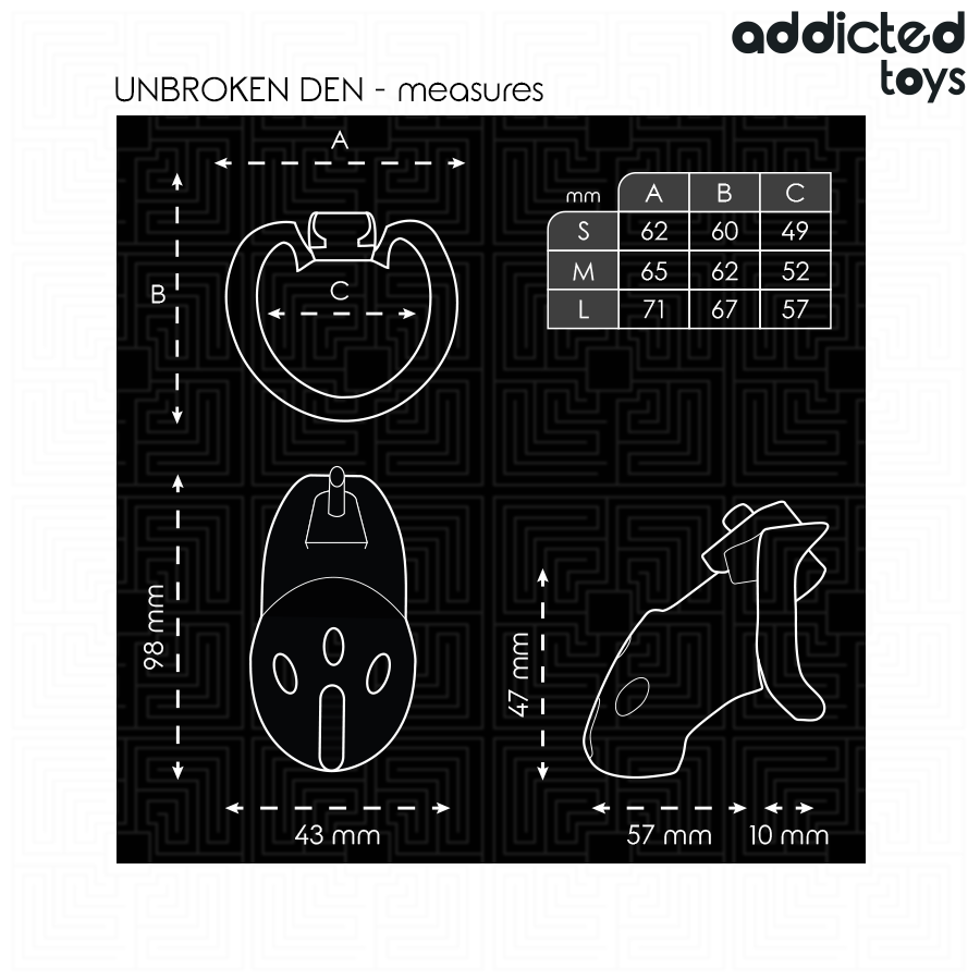 Addicted Toys Locked-Unbroken Den Gabbia per il pene 9.8 cm 2 Addicted Toys Locked-Unbroken Den Gabbia per il pene 9.8 cm · Accessori BDSM (imaginea 2)