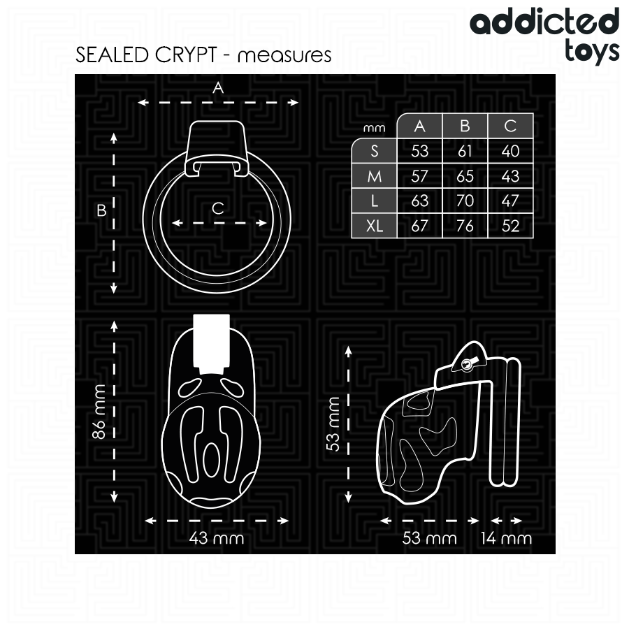 Addicted Toys Locked-Locked Sealed Crypt Gabbia di Castità 2 Addicted Toys Locked-Locked Sealed Crypt Gabbia di Castità · Accessori BDSM (imaginea 2)