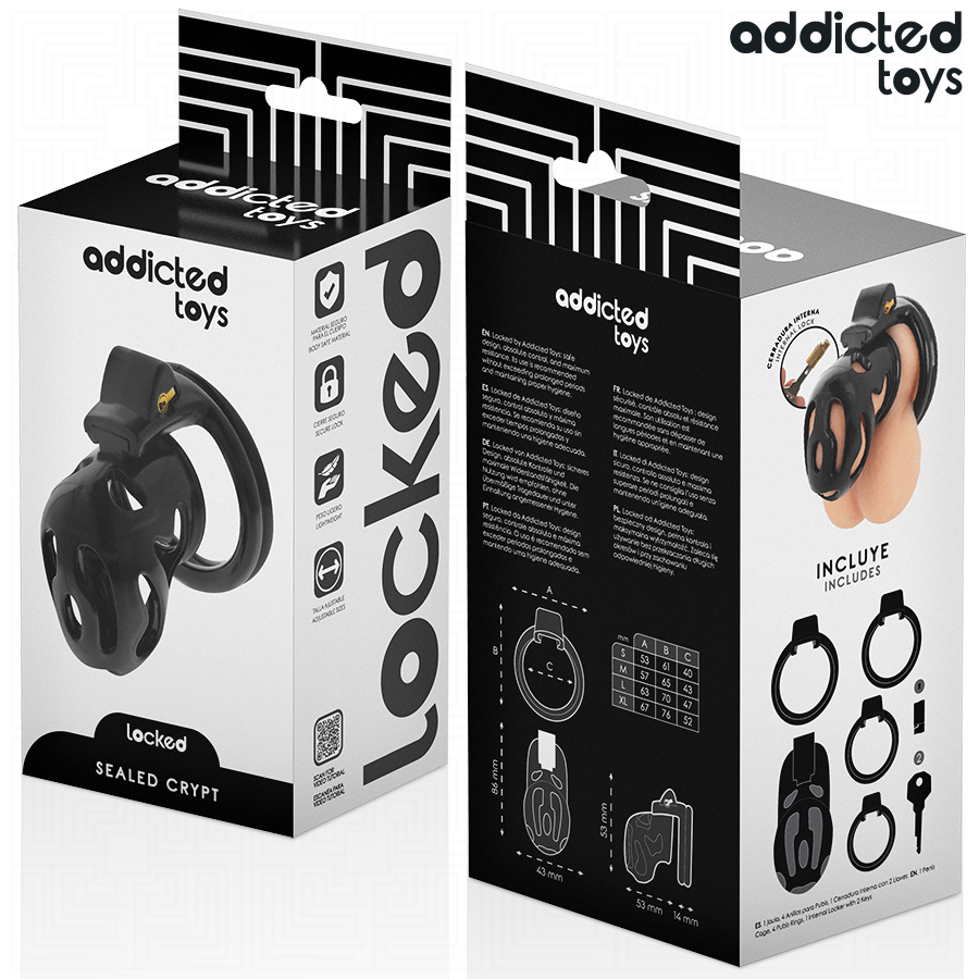 Addicted Toys Locked-Locked Sealed Crypt Gabbia di Castità 3 Addicted Toys Locked-Locked Sealed Crypt Gabbia di Castità · Accessori BDSM (imaginea 3)