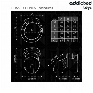 Addicted Toys Locked-Gabbia per pene Chastity Depths 7.5 cm · Accessori BDSM (imaginea 4)