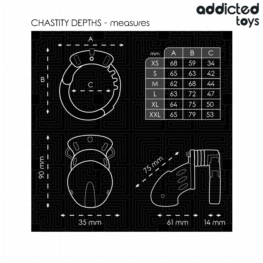 Addicted Toys Locked-Gabbia per pene Chastity Depths 7.5 cm · Accessori BDSM (imaginea 4)