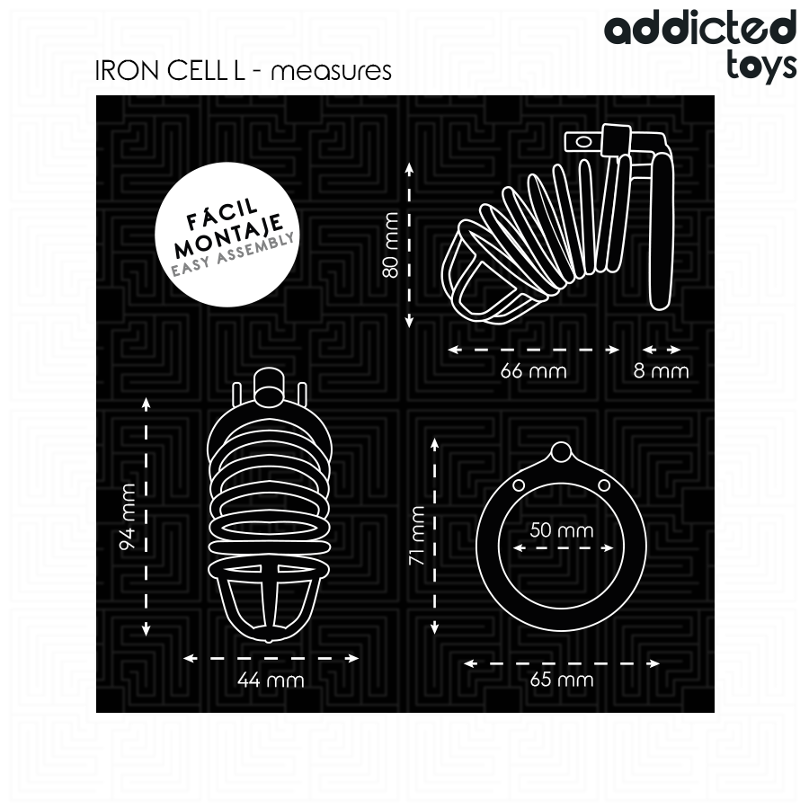 Addicted Toys Locked-Locked Iron Cell Gabbia Metallica · Accessori BDSM (imaginea 6)