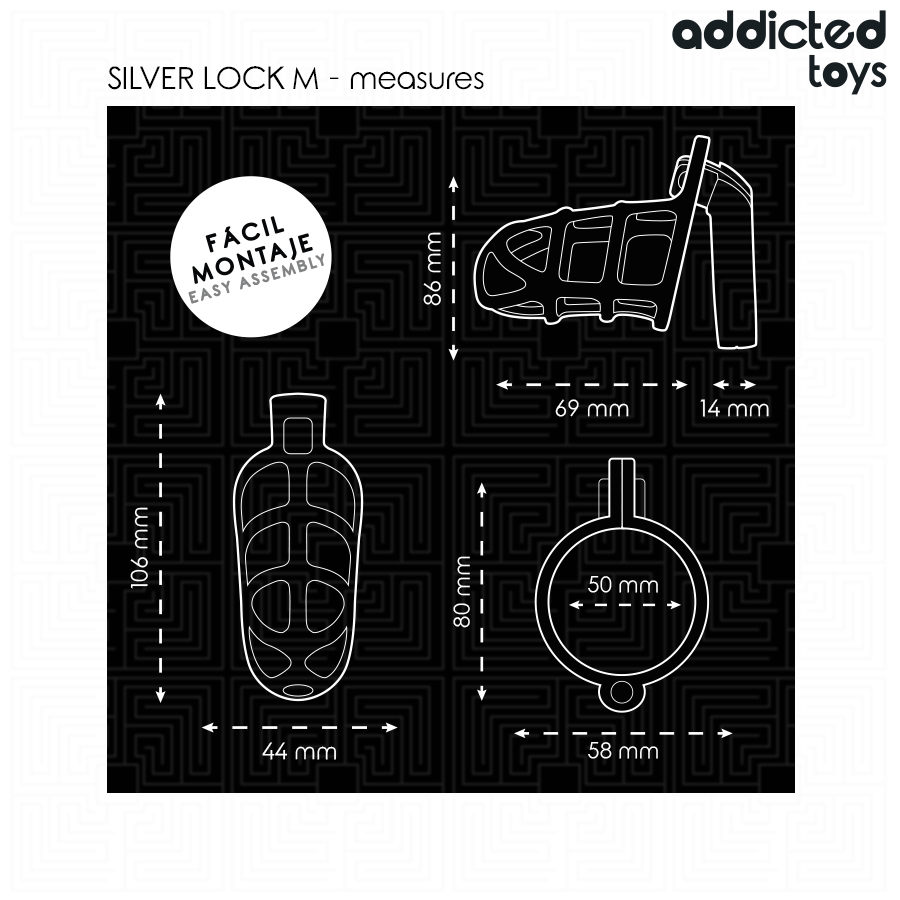 Addicted Toys Locked-Locked - Silver Lock Gabbia Peniana in Metallo 2 Addicted Toys Locked-Locked - Silver Lock Gabbia Peniana in Metallo · Accessori BDSM (imaginea 2)