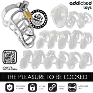 Addicted Toys Locked-Locked - Silver Lock Gabbia Peniana in Metallo · Accessori BDSM (imaginea 5)