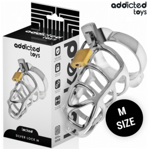 Addicted Toys Locked-Locked - Silver Lock Gabbia Peniana in Metallo
