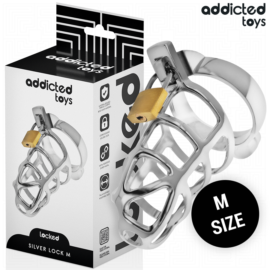 Addicted Toys Locked-Locked - Silver Lock Gabbia Peniana in Metallo