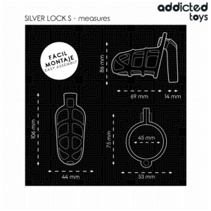 Addicted Toys Locked-Silver Lock Gabbia in metallo per il pene · Accessori BDSM (imaginea 4)