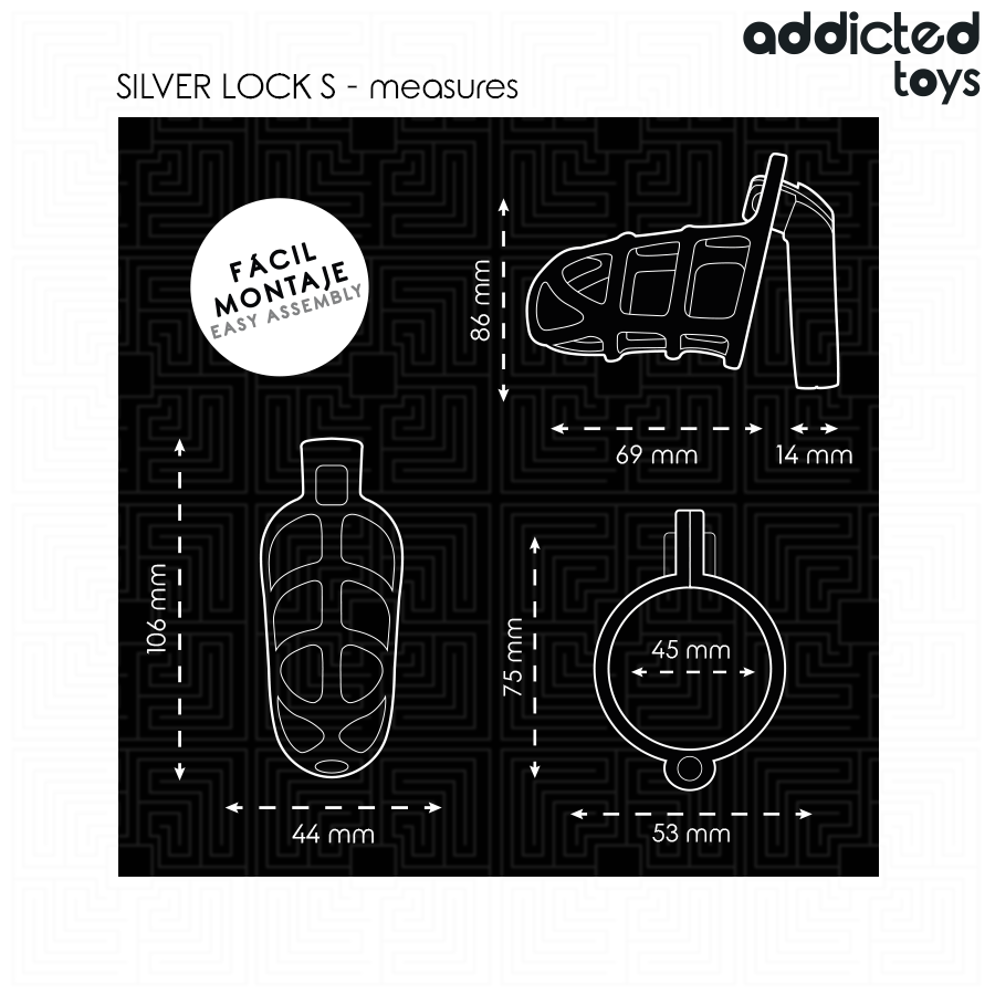 Addicted Toys Locked-Silver Lock Gabbia in metallo per il pene · Accessori BDSM (imaginea 4)