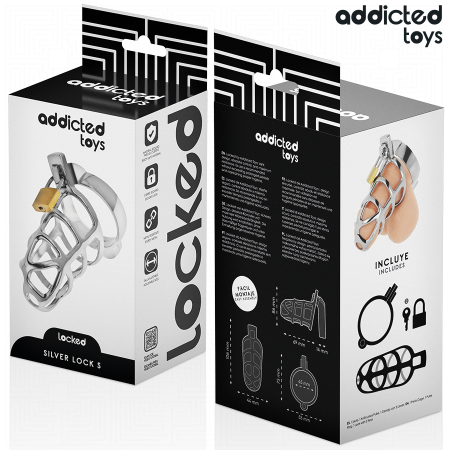 Addicted Toys Locked-Silver Lock Gabbia in metallo per il pene · Accessori BDSM (imaginea 5)