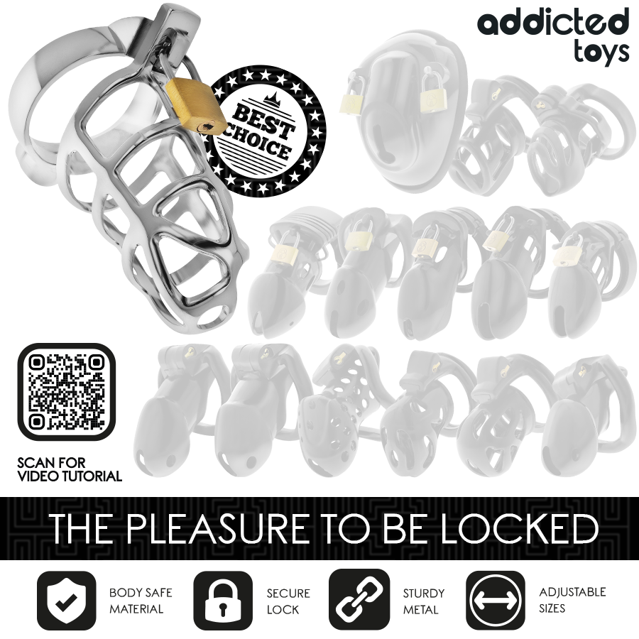 Addicted Toys Locked-Silver Lock Gabbia in metallo per il pene · Accessori BDSM (imaginea 6)