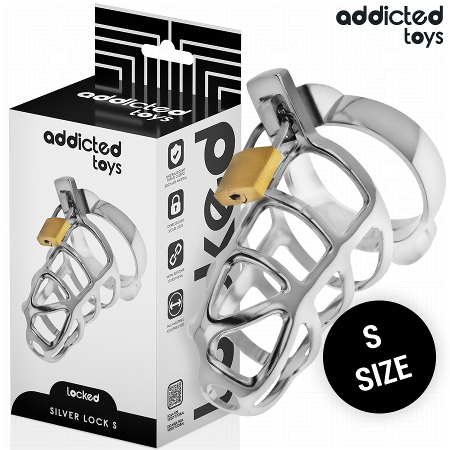 Addicted Toys Locked-Silver Lock Gabbia in metallo per il pene 2 Addicted Toys Locked-Silver Lock Gabbia in metallo per il pene · Accessori BDSM (imaginea 2)