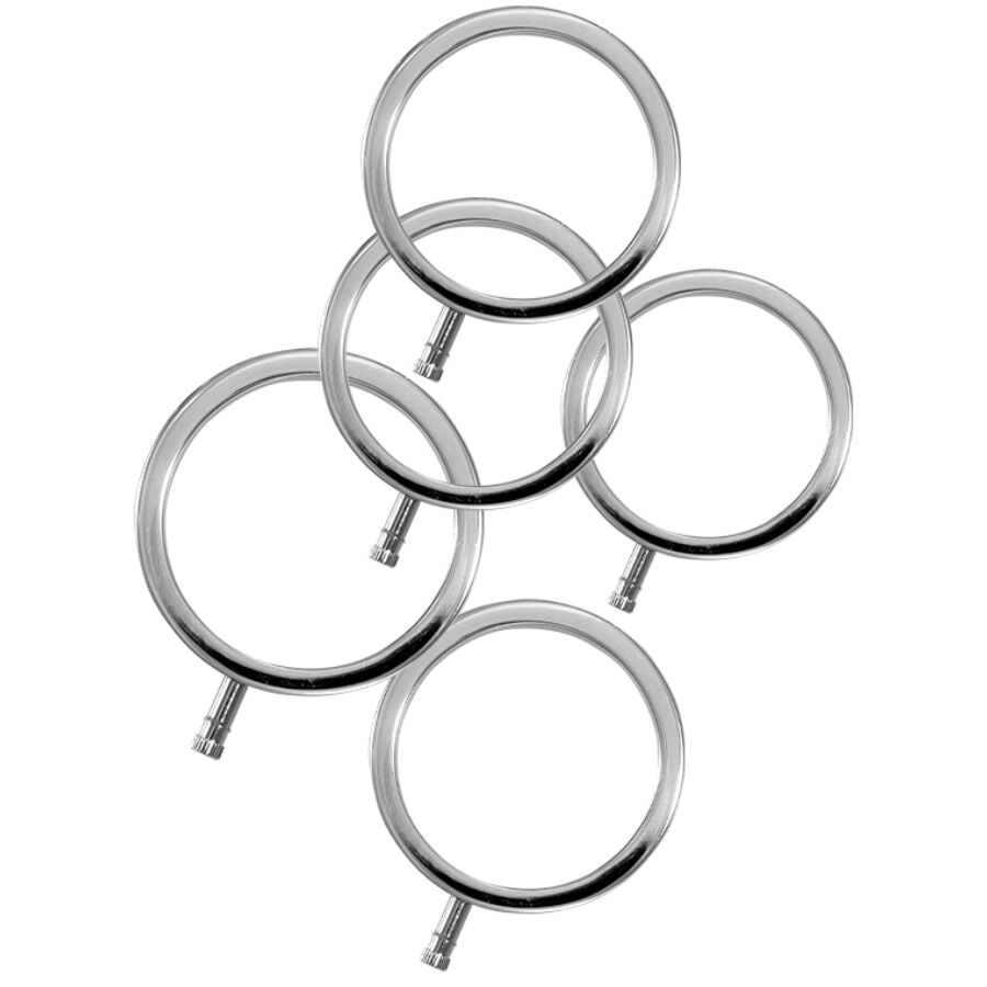 Electrastim-Elettrarings Anelli in Metallo per Pene, Pacchetto 5 1 Electrastim-Elettrarings Anelli in Metallo per Pene, Pacchetto 5 · Accessori BDSM