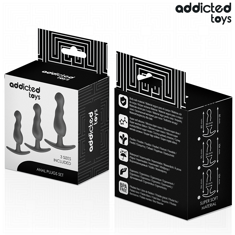 Addicted Toys-Set di 3 Plug anale in Silicone Model 1 · Giocattoli anali (imaginea 7)