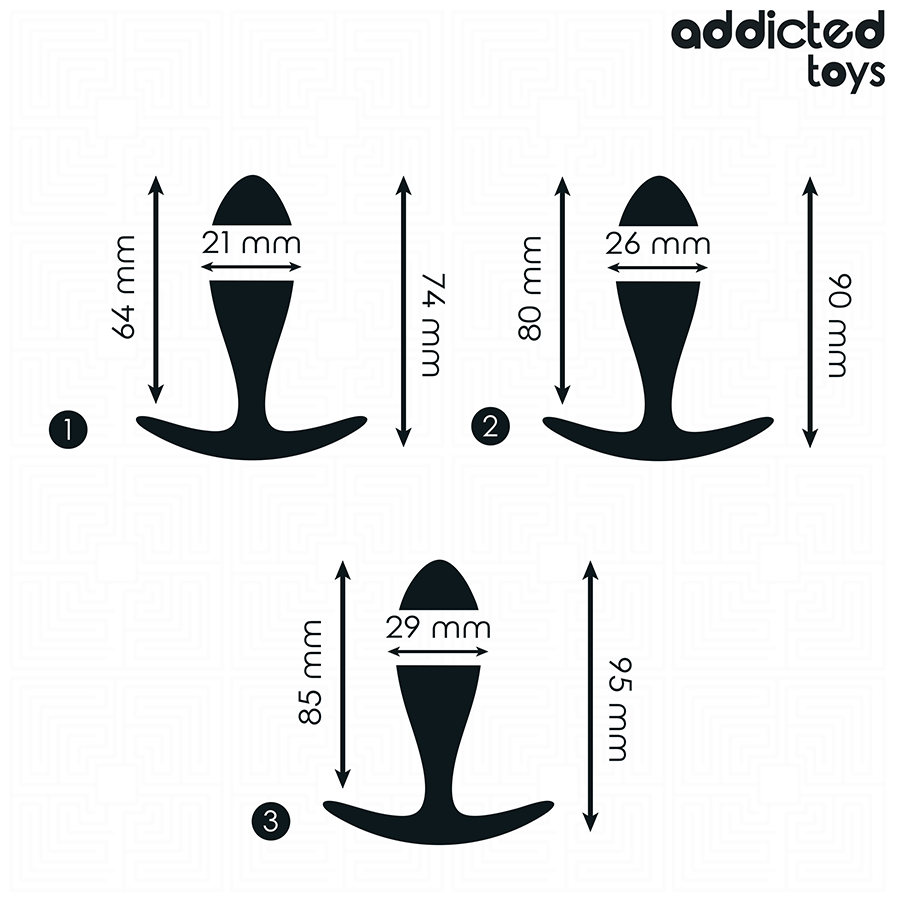 Addicted Toys-Set di 3 Plug anale in Silicone Model 2 · Giocattoli anali (imaginea 4)