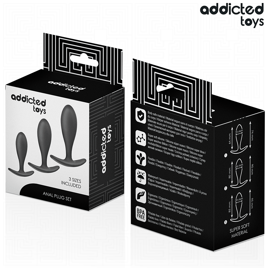 Addicted Toys-Set di 3 Plug anale in Silicone Model 2 · Giocattoli anali (imaginea 7)