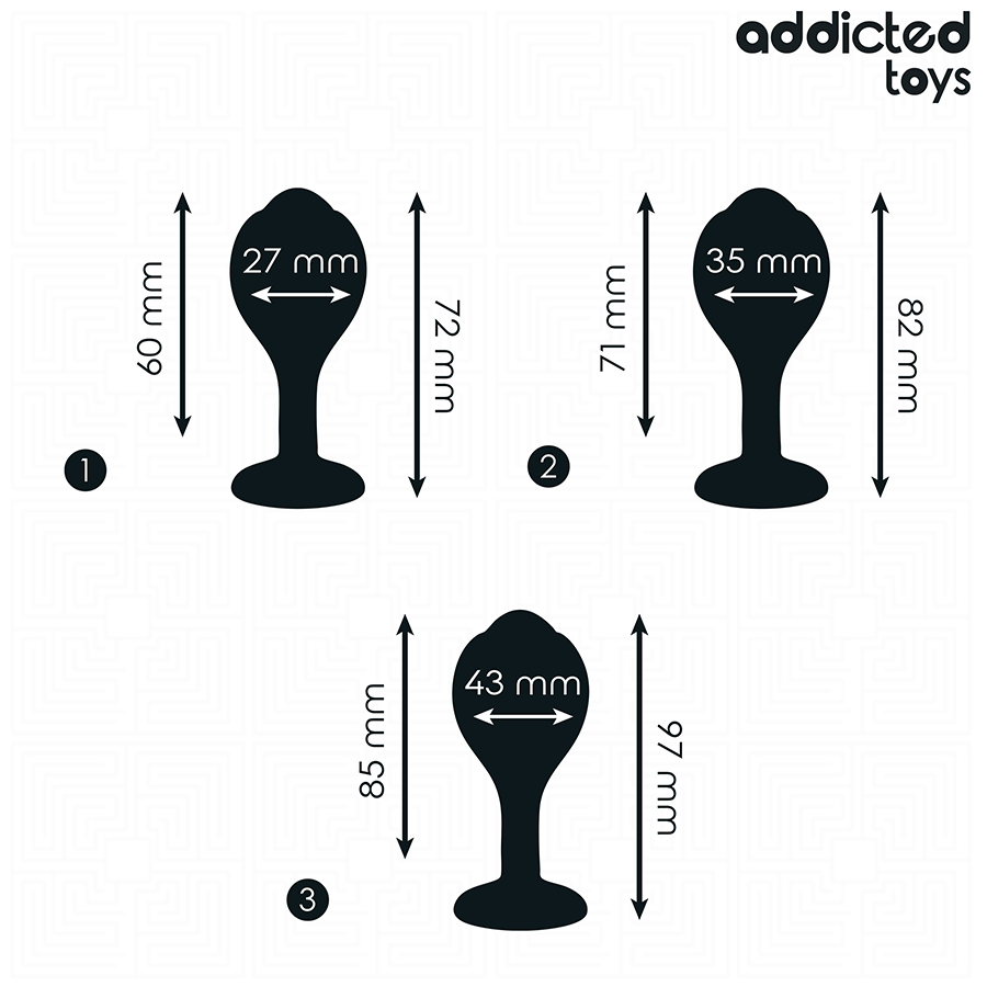Addicted Toys-Set di 3 Plug anale in Silicone con Gioielli 2 Addicted Toys-Set di 3 Plug anale in Silicone con Gioielli · Giocattoli anali (imaginea 2)