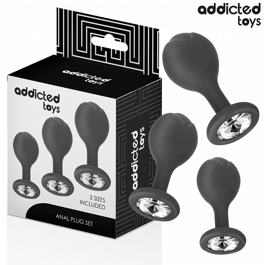 Addicted Toys-Set di 3 Plug anale in Silicone con Gioielli 7 Addicted Toys-Set di 3 Plug anale in Silicone con Gioielli · Giocattoli anali (imaginea 7)