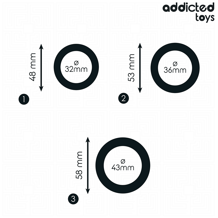 Addicted Toys-Set di anelli in silicone Modello 1 5 Addicted Toys-Set di anelli in silicone Modello 1 · Anelli & Guaine per pene (imaginea 5)